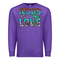Purple jesus is love Premium Sweatshirt - texasbilliewilder