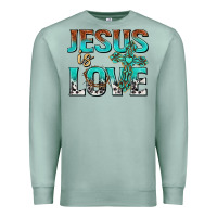 Seafoam jesus is love Premium Sweatshirt - texasbilliewilder