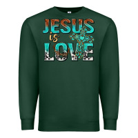 Sports Green jesus is love Premium Sweatshirt - texasbilliewilder