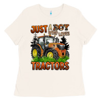 Bone just a boy who loves tractors Ladies Tee - BarkalooDesign