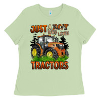 Matcha just a boy who loves tractors Ladies Tee - BarkalooDesign