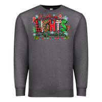 Charcoal Heather christmas lights are my favorite color Premium Sweatshirt - Zillion Design Studio