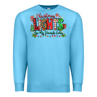 Ocean Blue christmas lights are my favorite color Premium Sweatshirt - Zillion Design Studio