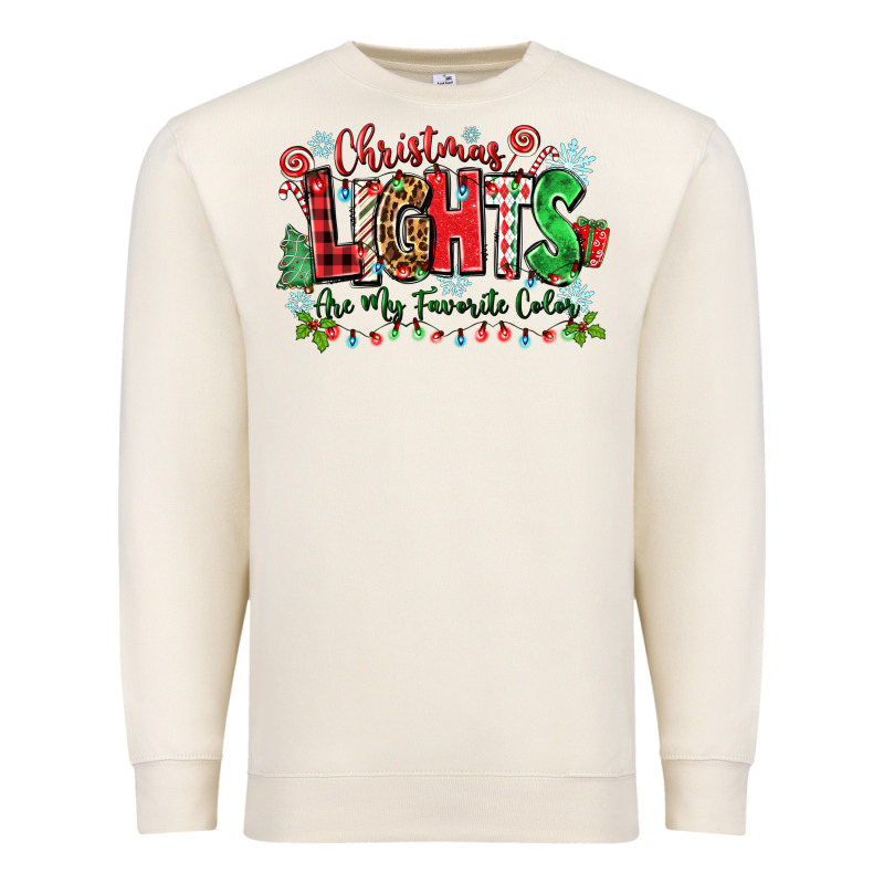Christmas Lights Are My Favorite Color Premium Sweatshirt by Zillion Design Studio | Teevron