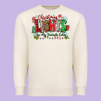 Christmas Lights Are My Favorite Color Premium Sweatshirt Designed By Zillion Design Studio