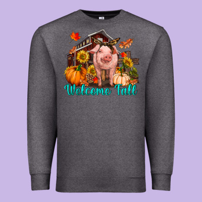 Premium Sweatshirt Welcome fall pig