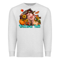 Oatmeal Heather Welcome fall pig Premium Sweatshirt - RanaPortraitStore