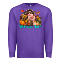 Purple Welcome fall pig Premium Sweatshirt - RanaPortraitStore