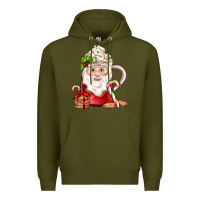 Army Green santa coffee Premium Hoodie - JahusDesignShop
