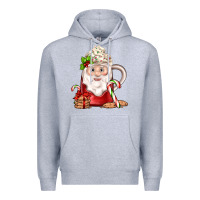 Heather Grey santa coffee Premium Hoodie - JahusDesignShop