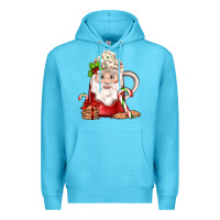 Ocean Blue santa coffee Premium Hoodie - JahusDesignShop