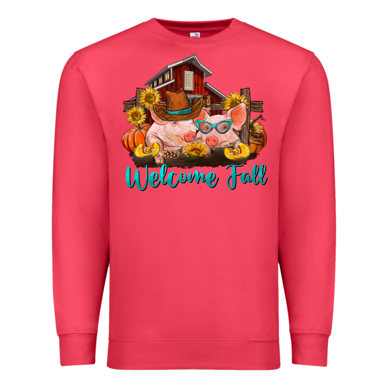 Welcome Fall Pigs Premium Sweatshirt by RanaPortraitStore | Teevron