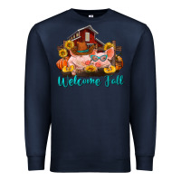 Navy Welcome fall pigs Premium Sweatshirt - RanaPortraitStore
