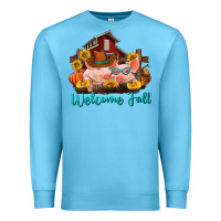 Ocean Blue Welcome fall pigs Premium Sweatshirt - RanaPortraitStore