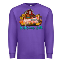 Purple Welcome fall pigs Premium Sweatshirt - RanaPortraitStore