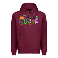 Burgundy halloween nurse Premium Hoodie - AdoDesignShop
