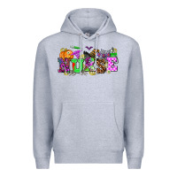 Heather Grey halloween nurse Premium Hoodie - AdoDesignShop