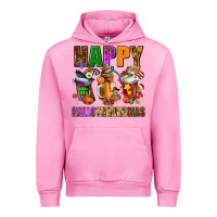 Fuchsia Pink happy hallothanksmas Urban Hoodie - AdoDesignShop