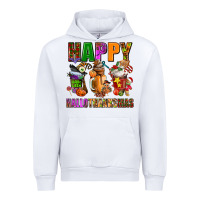 White happy hallothanksmas Urban Hoodie - AdoDesignShop