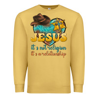 Antique Gold jesus it s not religion it s a relationship Premium Sweatshirt - texasbilliewilder
