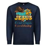 Navy jesus it s not religion it s a relationship Premium Sweatshirt - texasbilliewilder