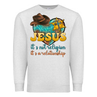 Oatmeal Heather jesus it s not religion it s a relationship Premium Sweatshirt - texasbilliewilder