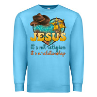 Ocean Blue jesus it s not religion it s a relationship Premium Sweatshirt - texasbilliewilder