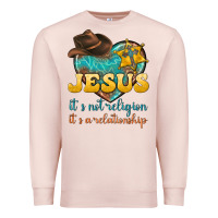 Pale Pink jesus it s not religion it s a relationship Premium Sweatshirt - texasbilliewilder