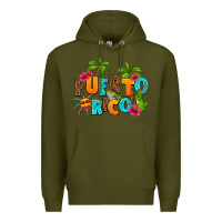 Army Green puerto rico Premium Hoodie - AdoDesignShop