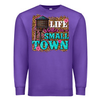 Purple life is better in a small town Premium Sweatshirt - texasbilliewilder