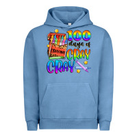 Pigment Pebble Blue 100 days of cray cray Urban Hoodie - Artiststas