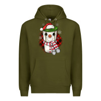 Army Green Christmas snowman coffee Premium Hoodie - JahusDesignShop