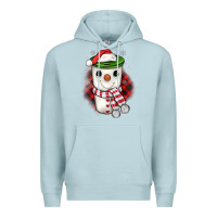 Blue Mist Christmas snowman coffee Premium Hoodie - JahusDesignShop