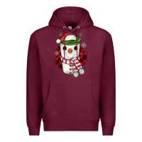 Burgundy Christmas snowman coffee Premium Hoodie - JahusDesignShop