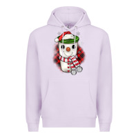 Lilac Christmas snowman coffee Premium Hoodie - JahusDesignShop