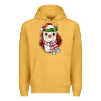Mustard Christmas snowman coffee Premium Hoodie - JahusDesignShop