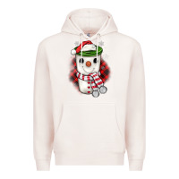 Pale Pink Christmas snowman coffee Premium Hoodie - JahusDesignShop