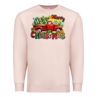 Pale Pink merry christmas truck Premium Sweatshirt - Zillion Design Studio