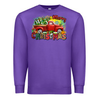 Purple merry christmas truck Premium Sweatshirt - Zillion Design Studio