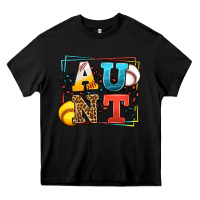 Black Baseball and Softball aunt leopard frame Heavy Core Tee - LillyAllenDesigns