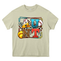Mossy Baseball and Softball aunt leopard frame Heavy Core Tee - LillyAllenDesigns