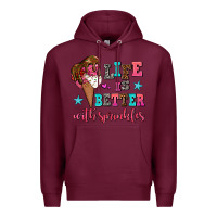Burgundy life is better with sprinkles Premium Hoodie - AdoDesignShop