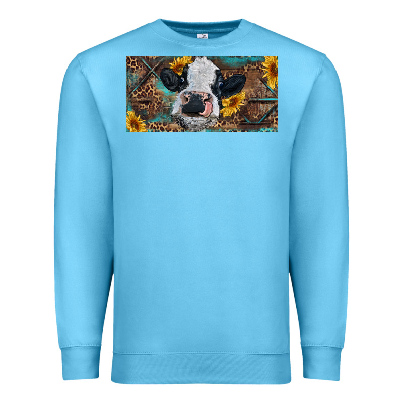 Baby Cow With Sunflower And Leopard Premium Sweatshirt by RanaPortraitStore | Teevron