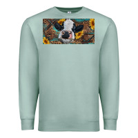 Seafoam Baby cow with sunflower and leopard Premium Sweatshirt - RanaPortraitStore