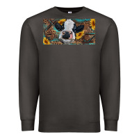 Smoke Baby cow with sunflower and leopard Premium Sweatshirt - RanaPortraitStore
