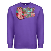 Purple life is better in the boots Premium Sweatshirt - texasbilliewilder