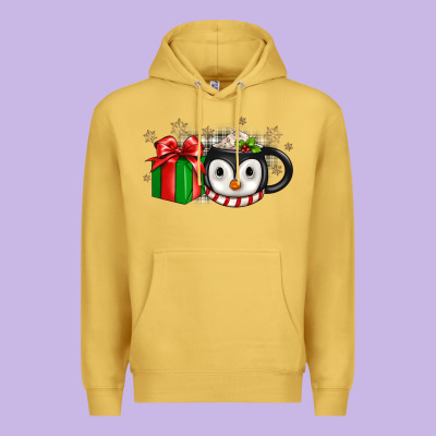 Christmas Penguin Coffee Premium Hoodie Designed By Jahusdesignshop