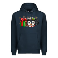 Navy Christmas penguin coffee Premium Hoodie - JahusDesignShop