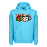 Ocean Blue Christmas penguin coffee Premium Hoodie - JahusDesignShop