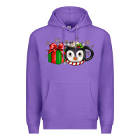 Purple Christmas penguin coffee Premium Hoodie - JahusDesignShop